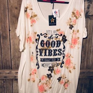 Good Vibes Short Sleeve Living Doll graphic tee